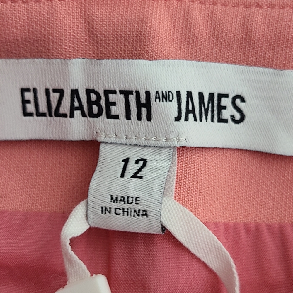 Elizabeth & James pink strappy v-neck midi pastel NWOT dress, sz 12 (PTP 16.5") - Picture 6 of 8